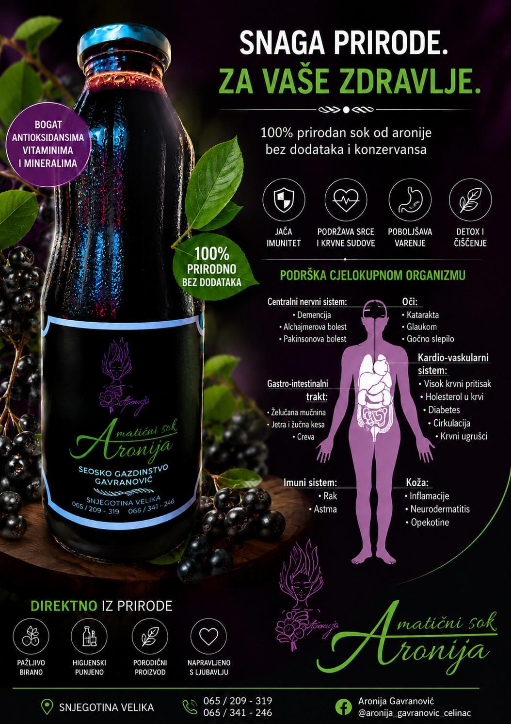 Sok od aronije 0.7 l