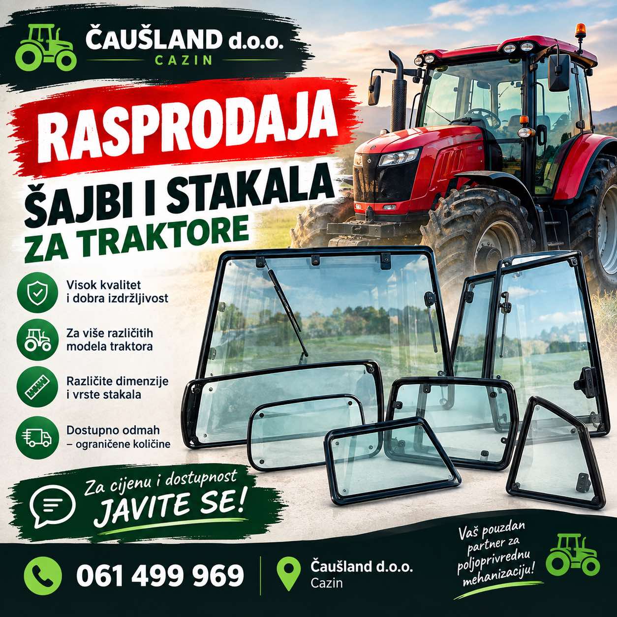 RASPRODAJA STAKALA I ŠAJBI ZA TRAKTORE