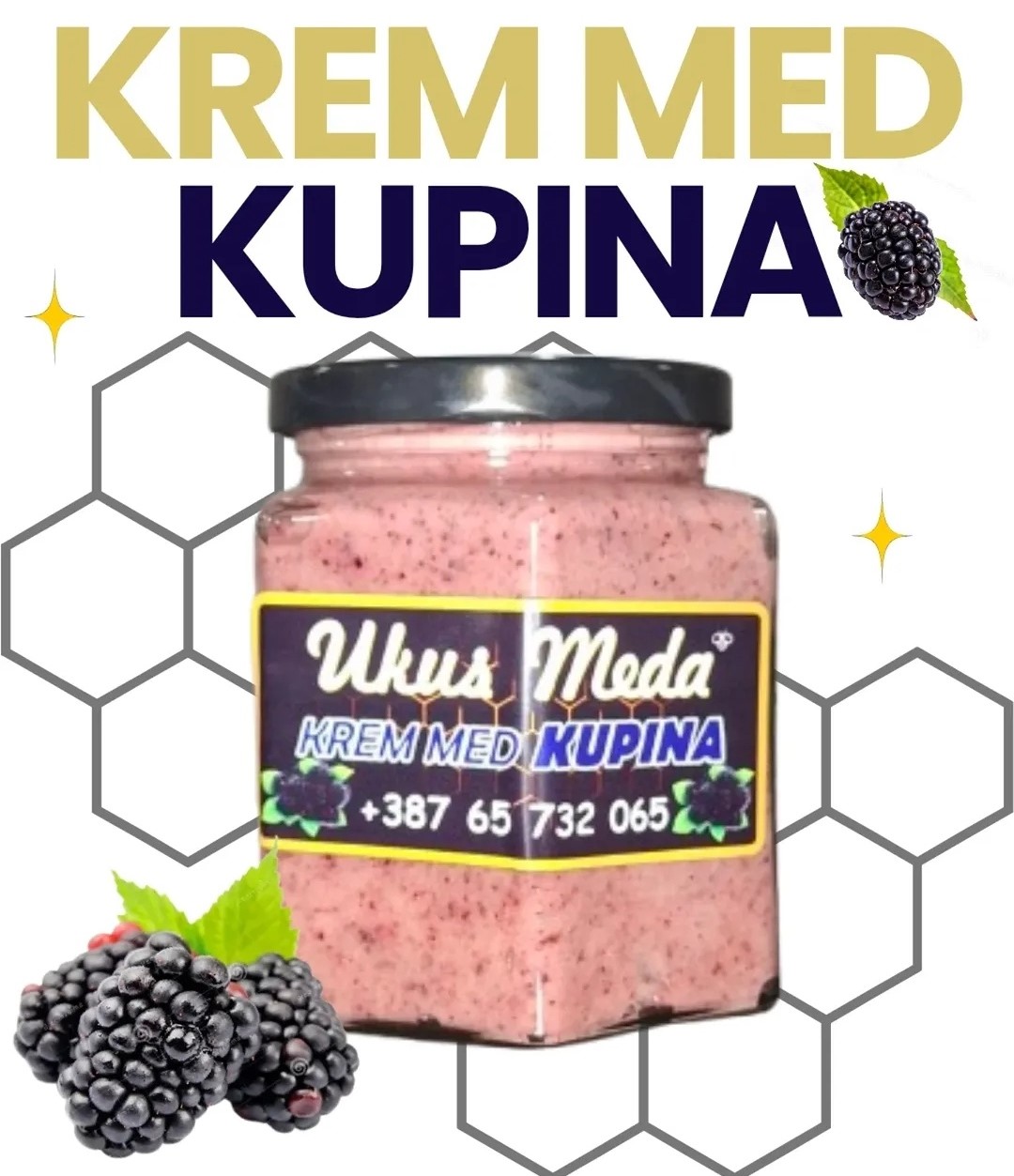 Krem med od kupina – fotografija 2